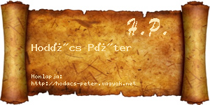 Hodács Péter névjegykártya