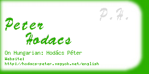 peter hodacs business card